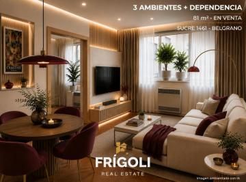 Departamento de 4 ambientes, Belgrano · Venta | Dto 4 Amb (81 M²) | 3° Piso C/frente | Bajo Belgrano | Apto Crédito | a m Libertador