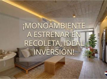 Departamento · 40m² · 1 Ambiente · Monoambiente a Estrenar con Dos Balcones Recoleta