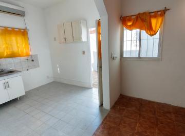 Cocina y living comedor con ventanas al patio · Monoambiente con Patio