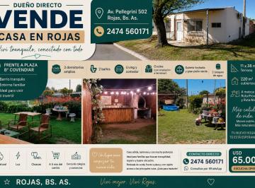 Casa de 4 ambientes, Rojas · Dueño Directo Vende Hermosa Esquina en Rojas Bs As