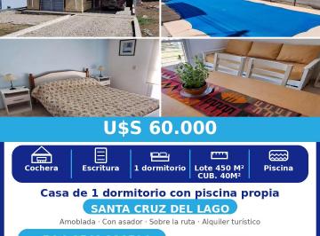 Casa de 2 ambientes, Villa Santa Cruz del Lago · Casa de 450 m² con 1 Dormitorio en Venta en Villa Santa Cruz del Lago