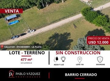 Terreno , La Plata · Venta Lote - Barrio Cerrado - Etcheverry - La Plata