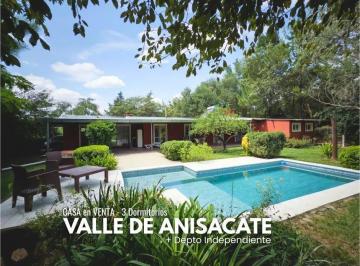 Casa · 250m² · 5 Ambientes · 4 Cocheras · Casa Quinta + Depto Independiente | Valle de Anisacate