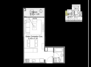 Departamento · 34m² · 1 Ambiente · Departamento Monoambiente a Estr. Full Amenities
