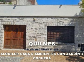 Casa · 191m² · 5 Ambientes · 1 Cochera · Alquiler Casa 5 Ambientes con Jardin en Quilmes