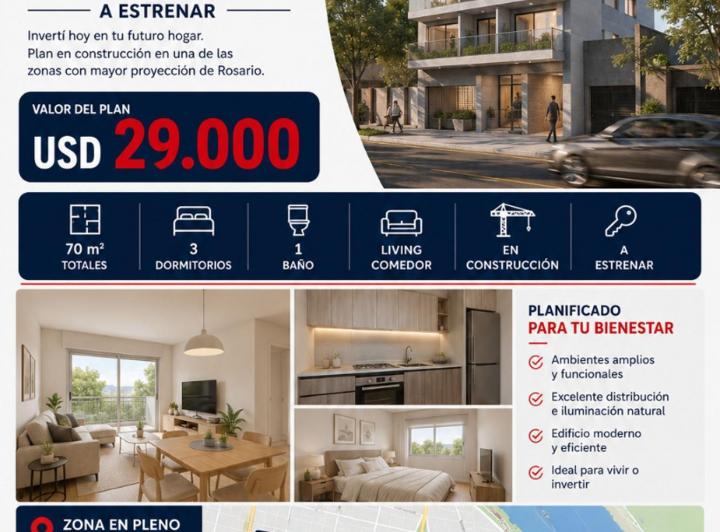 Departamento · 70m² · 5 Ambientes