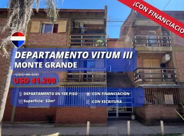 Departamento · 50m² · 3 Ambientes · 1 Cochera · Departamento 3 Ambientes en Venta en Monte Grande