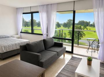 Departamento · 36m² · 1 Ambiente · Monoambiente Amoblado en Venta en Pilar con Pileta, Parrilla y Seguridad