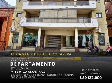 Departamento · 63m² · 3 Ambientes · 1 Cochera · Departamento de 2 Dorm. en Venta con Cochera y Patio en Rivera Oeste Centro - Villa Carlos Paz