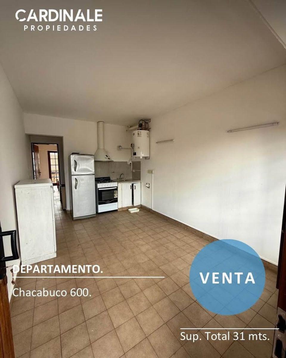 Departamento 2 amb, 30.95m² en Chacabuco 600 — Centro