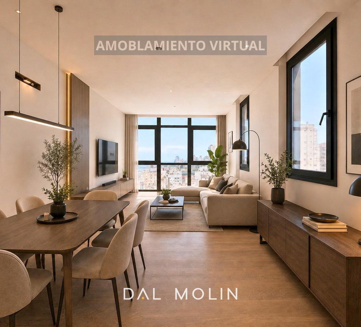 Departamento en semipiso de 3 ambientes al frente con balcón y cochera cubierta