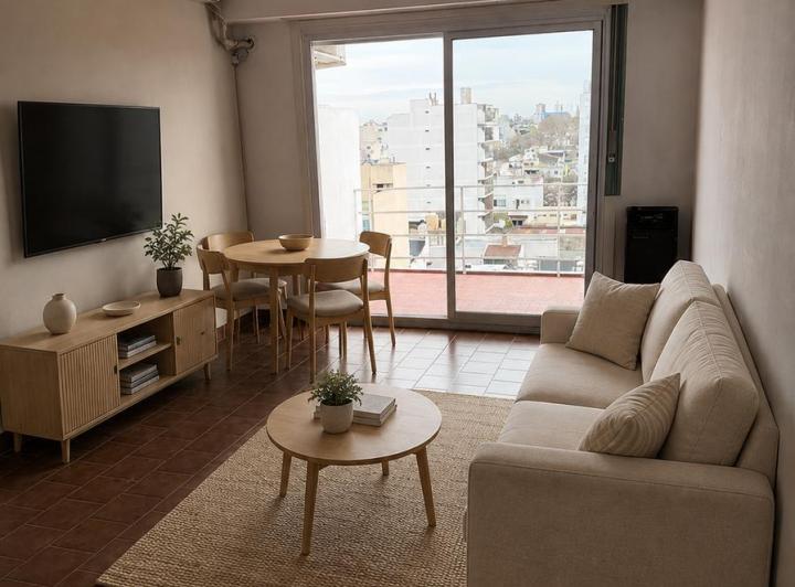 Departamento 2 Ambienrtes en Montes Castro con Balcón Terraza
