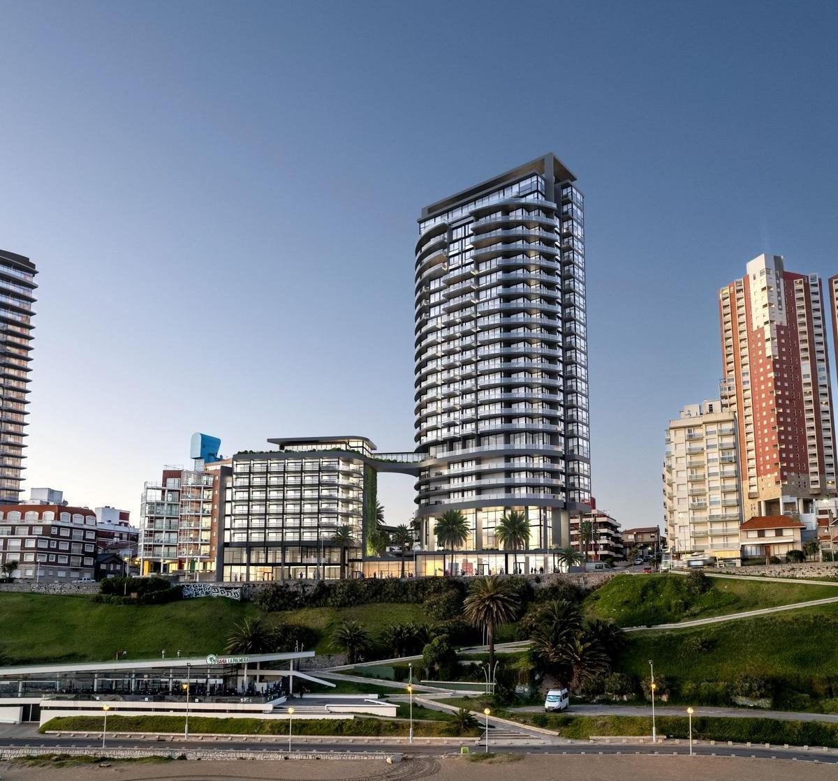 Excelente Semipiso de 3 Ambientes a estrenar en el Edificio "Unkanny Tower", ofreciendo inmejorables vistas al mar, en zona Playa Grande.
