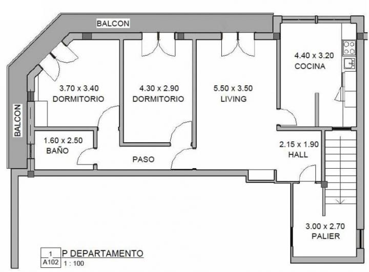 Departamento · 73m² · 4 Ambientes