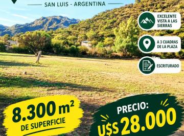 Terreno , Villa de la Quebrada · Terreno en Venta en San Luis - Villa de La Quebrada (Argentina)