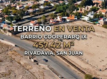 Terreno · 457m² · Terreno de 457 m². Barrio Cooperarq IX, Rivadavia