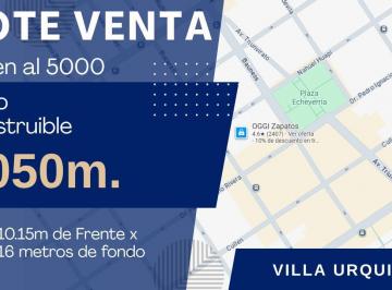 Terreno · 162m² · Venta Lote Villa Urquiza 10.15 m de Frente Cullen 5000