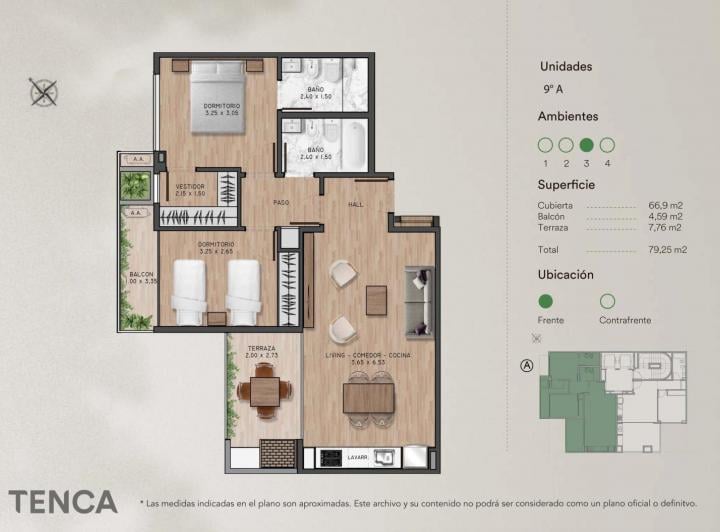 Departamento · 66m² · 3 Ambientes
