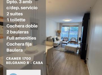 Departamento de 3 ambientes, Belgrano · Exclusiva Unidad 110 m² 2 Suites, Dep. Serv. Coch. Doble, 2 Bauleras en My Residence – Belgrano R