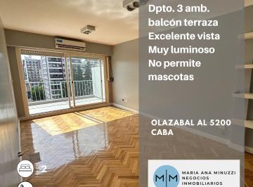 Departamento de 3 ambientes, Villa Urquiza · 3 Ambientes con Balcón Terraza en Alquiler | Villa Urquiza