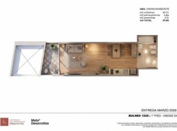 Departamento · 30m² · 1 Ambiente · Departamento en Venta Departamento Zona Palermo Exclusiva Full Amenities
