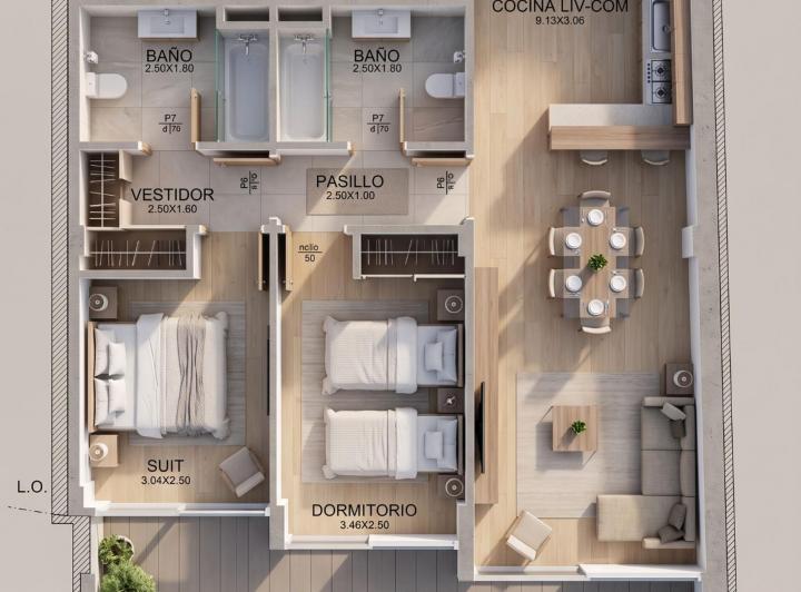 Departamento · 67m² · 3 Ambientes