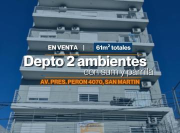 Departamento de 2 ambientes, General San Martín · Departamentos 2 Ambientes con Doble Balcón, a Estrenar y en Venta en San Martin