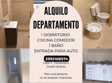 Departamento de 2 ambientes, Centenario · Departamento 1 Dormitorio con Entrada Para Auto - Dueño Directo en Centenario