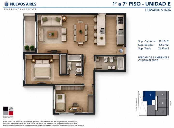 Departamento · 72m² · 3 Ambientes