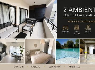 Departamento · 53m² · 2 Ambientes · 1 Cochera · Exclusivo 2 Ambientes de 73 m² en Be West – Hurlingham | Gran Balcón, Parrilla, Cochera y Piscina