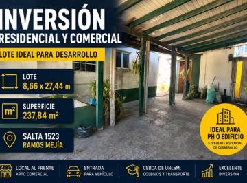 Terreno · 238m² · Venta Lote Ramos Mejia Oportunidad Desarrollo