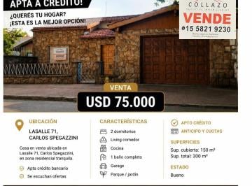 Casa de 3 ambientes, Ezeiza · Casa Apto Crédito en Spegazzini!