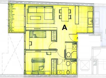 Departamento de 3 ambientes, Caballito · Departamento de 60 m² con 2 Dorm. en Alquiler en Caballito. Cochera Fija Amenities.