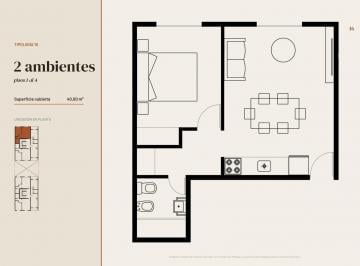 Departamento · 38m² · 2 Ambientes · Venta en Pozo Departamento en Moron