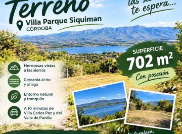Terreno , Villa Parque Siquiman · Tu Lugar en Las Sierras Te Espera! Terreno de 702 m² en Villa Parque Siquiman