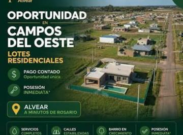 Terreno · 312m² · Lote en Venta Escriturado - Frente Sur - Campos del Oeste Alvear | Acepta Vehículo