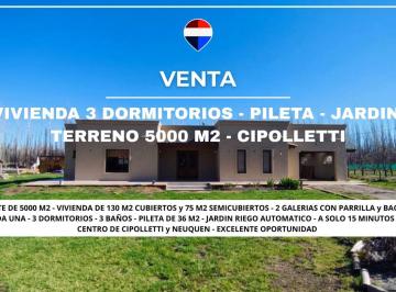 Casa · 130m² · 7 Ambientes · 2 Cocheras · Casa 3 Dorm. - Pileta - Cipolletti