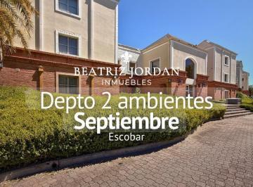 Departamento · 44m² · 2 Ambientes · 1 Cochera · Departamento 2 Ambientes en Venta, Barrio Septiembre, Escobar