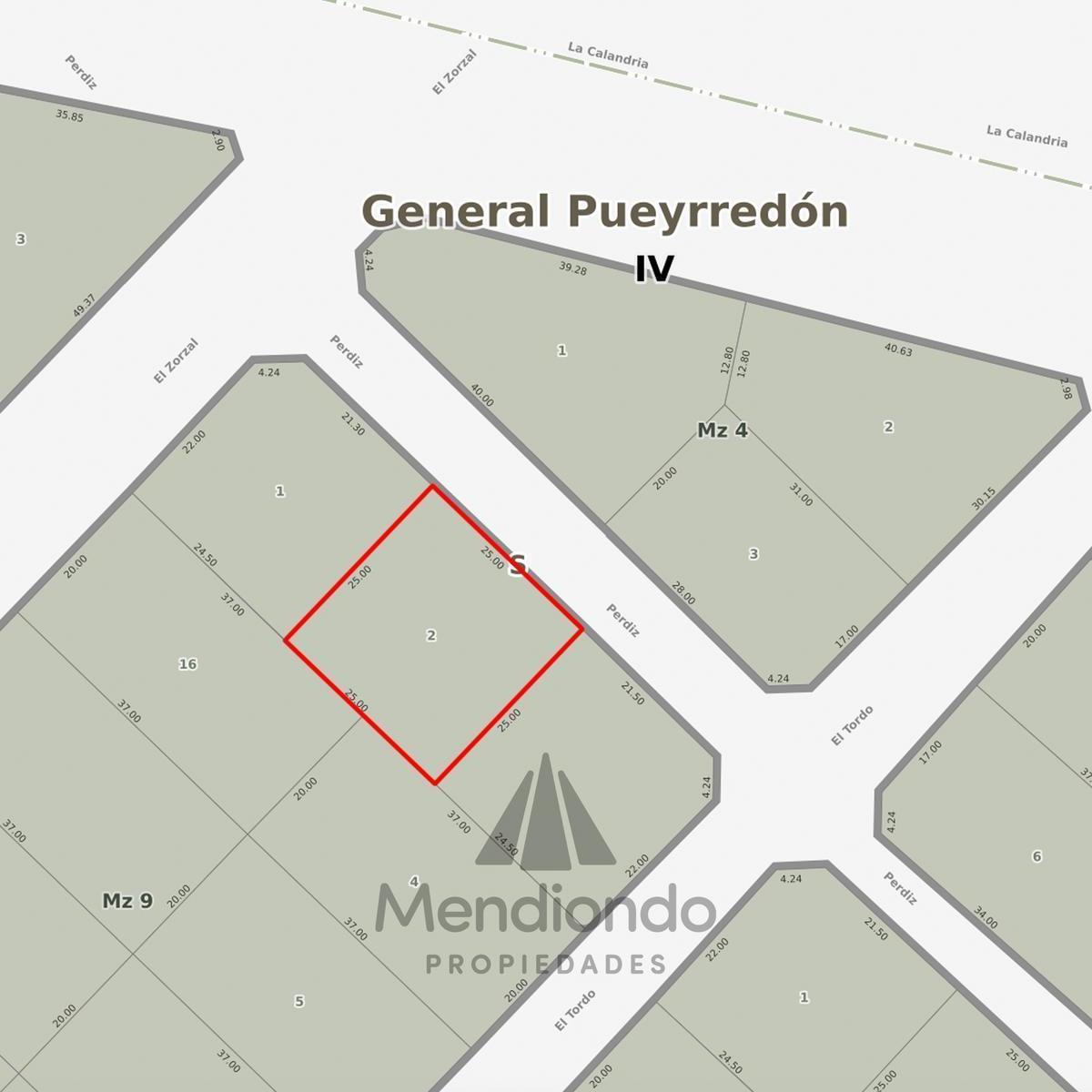 Venta lote 625 m² en Colina Alegre — Calle La Perdiz