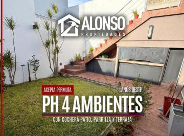 Casa · 200m² · 4 Ambientes · 1 Cochera · Venta - PH 4 Ambientes con Cochera y Patio - Lanús Oeste