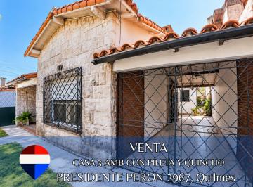 Casa · 194m² · 3 Ambientes · 2 Cocheras · Casa 3 Amb con Pileta y Quincho Quilmes Oeste