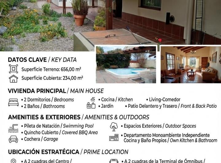 Casa · 234m² · 4 Ambientes · 1 Cochera