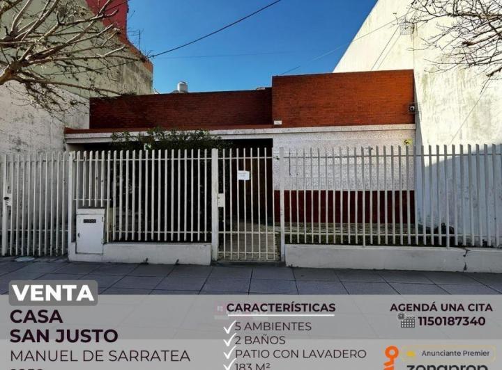 Casa en venta en San Justo · 5 ambientes