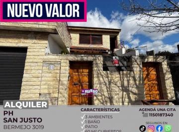 RUS-RUS-11376_2 · Alquiler PH Planta Baja 3 Ambientes San Justo