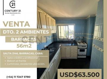 Departamento · 42m² · 2 Ambientes · 1 Cochera · Venta Departamento 2 Ambientes Barracas