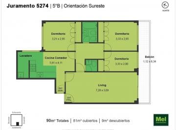 Departamento · 82m² · 4 Ambientes · 4 Ambientes | con Balcón Corrido | Venta, Villa Urquiza