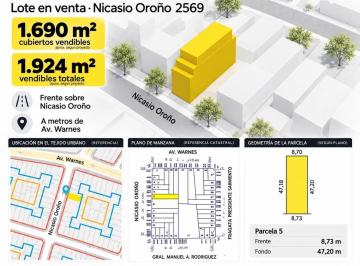 Terreno · 413m² · Terreno en Paternal - Usam - 1.924 m² Vendibles Totales