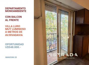 Departamento · 27m² · 1 Ambiente · Departamento Monoambiente con Balcón Al Frente, Villa Luro