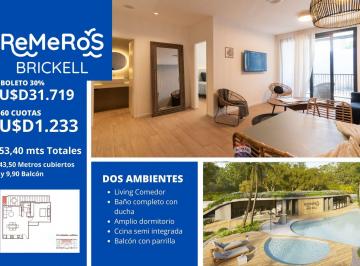 Departamento · 44m² · 2 Ambientes · Vende Dos Amb. Brickell Remeros Balcón Pileta Sum