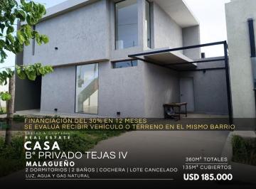 Casa · 135m² · 5 Ambientes · 1 Cochera · Venta Casa de 2 Dorm. con Lote Cancelado y Financiación en Barrio Privado Tejas 4 - Malagueño